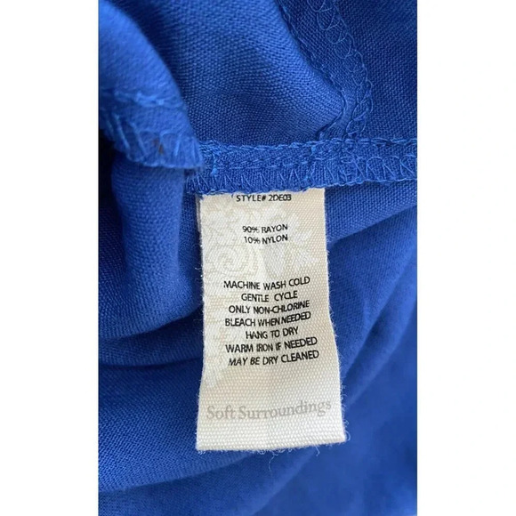 Soft Surroundings Dress Tunic Blue Rayon Blend Pockets Medium M - Picture 6 of 6